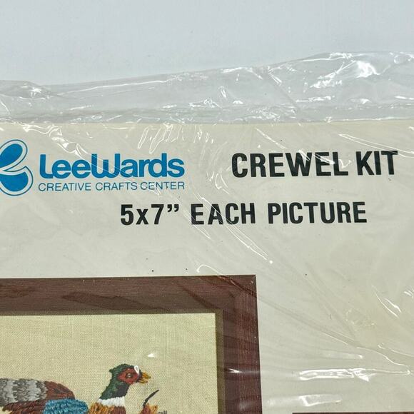 Leewards 1976 2 Packages Sealed Crewel Kits Colorful Pheasants Mailbox Country - Picture 5 of 13